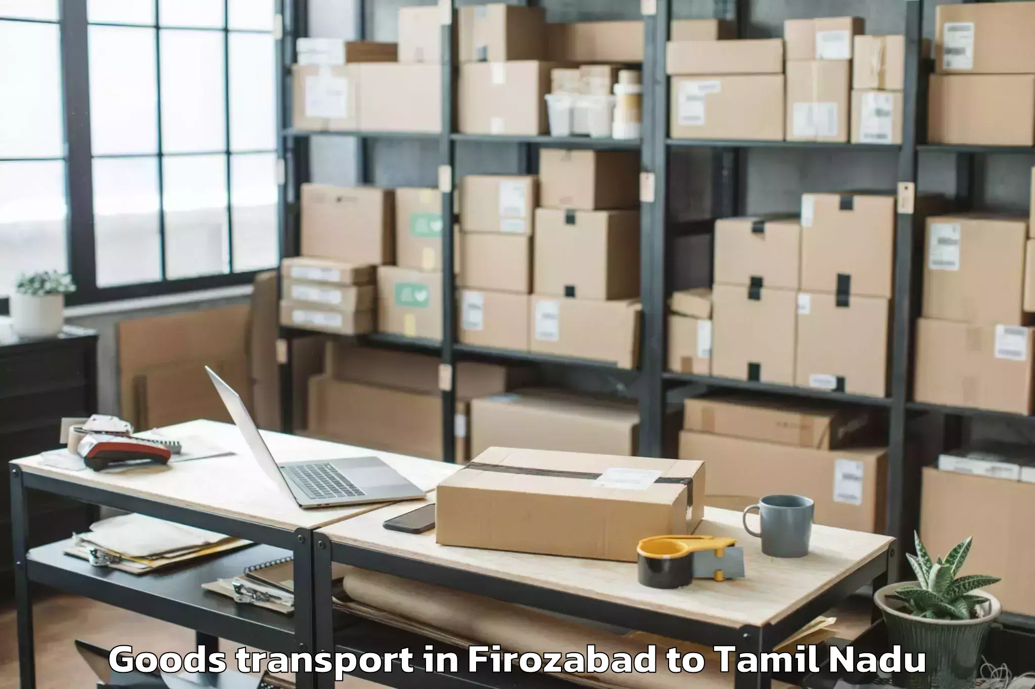 Hassle-Free Firozabad to Manachanallur Goods Transport